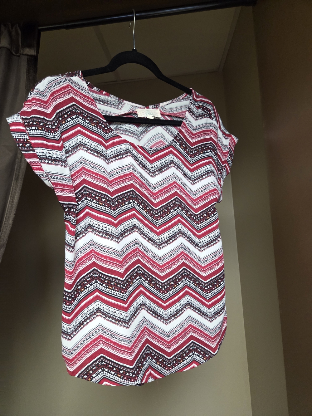 Pink Republic Chevron Short Sleeve Blouse
